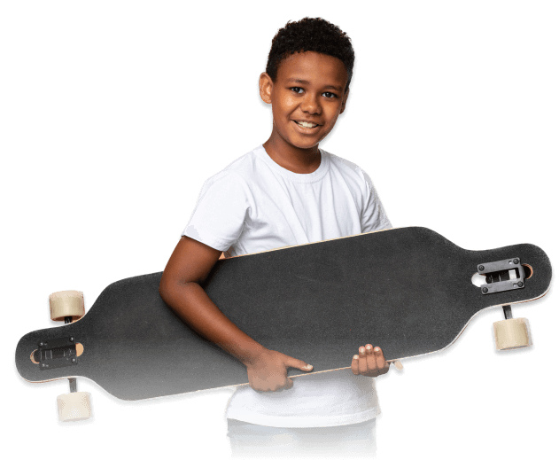 Boy with skateboard